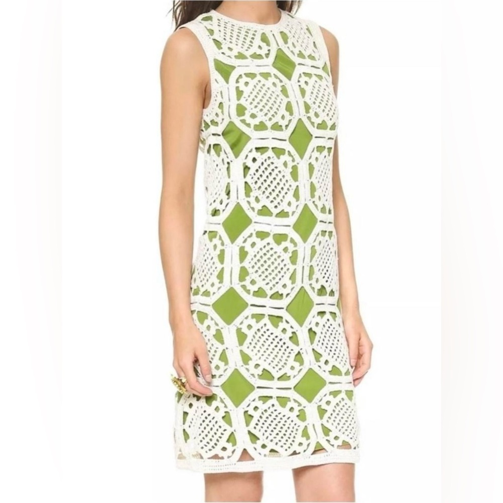 Tory Burch Green Lexi Crochet Dress